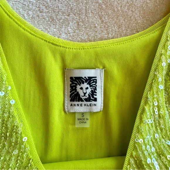 Sequined Lime Green Tank Top - Picture 4 of 4